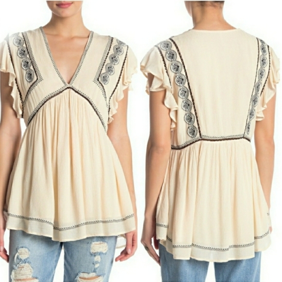 Free People Falling Water Tunic Ivory Combo - Picture 3 of 13